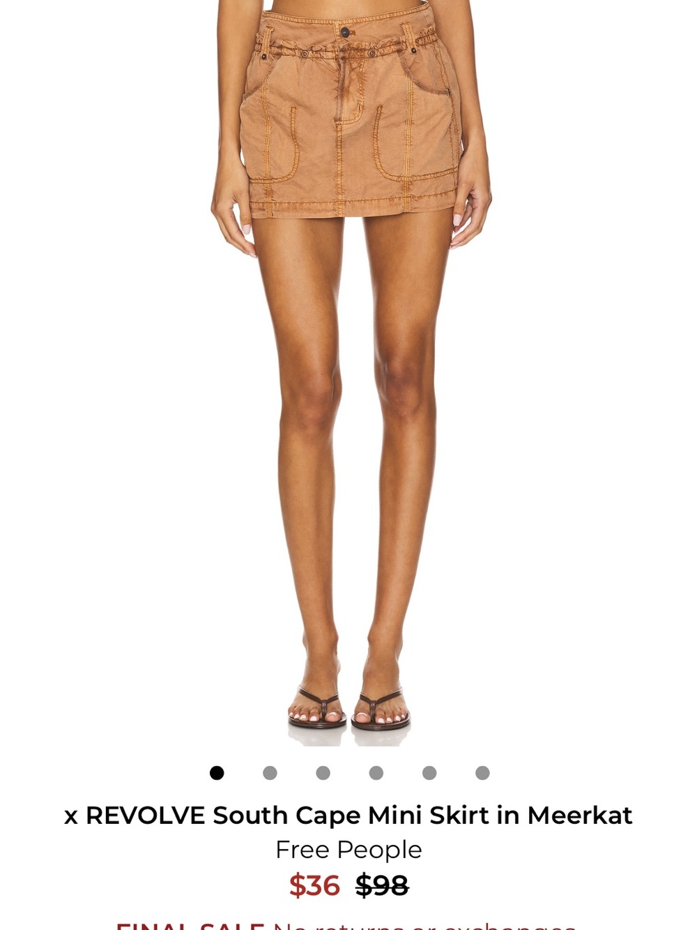 Free People Meerkat Brown Denim Mini Skirt